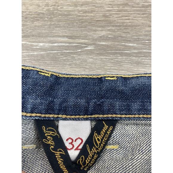 Lucky Brand Dungaree Jeans Mens 32 X 32 Blue Gene Montesano Mid Rise Boot Denim - Picture 5 of 15